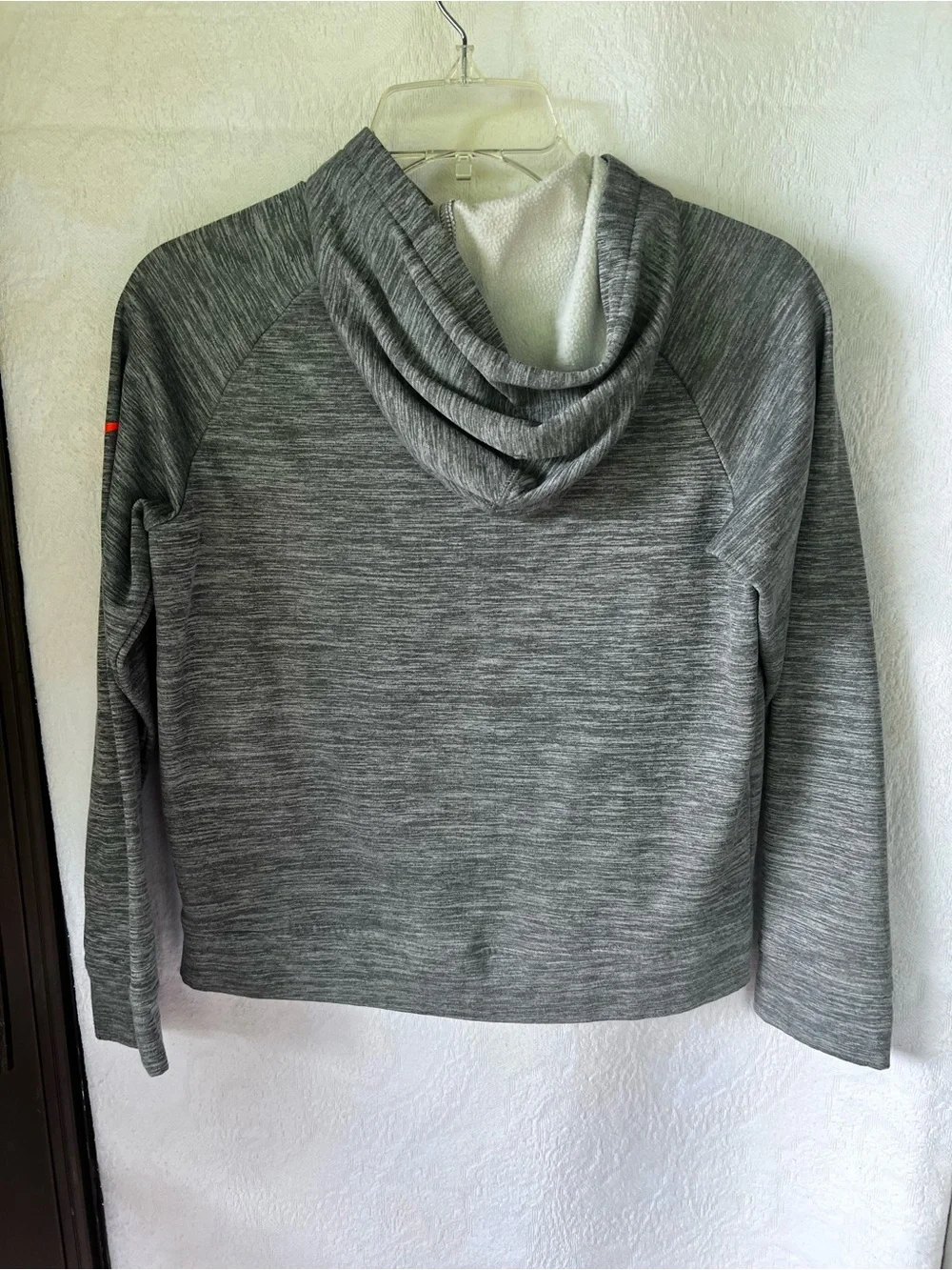 Nike Kids Heather Gray Crewneck Hoodie with Orange Logo